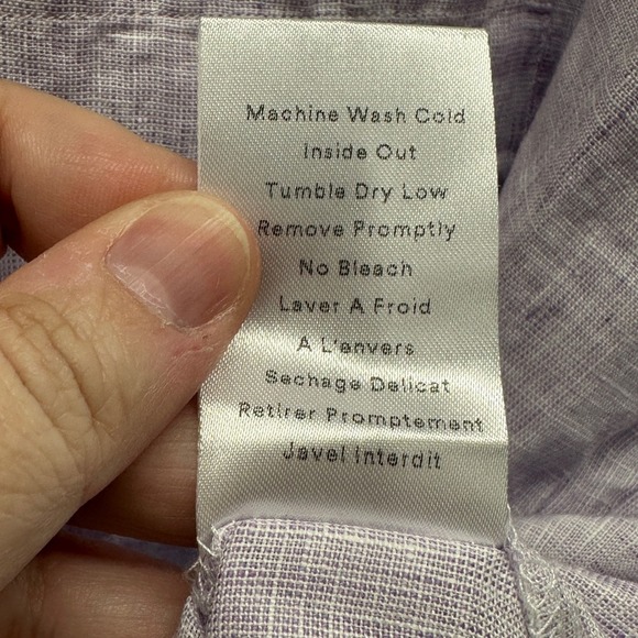 Grayson The Artist SS Short Sleeved Lilac Linen Button Down Shirt Size 03 M - Picture 6 of 6